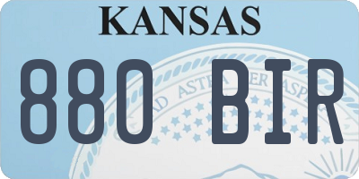 KS license plate 880BIR