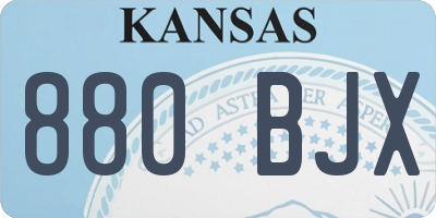 KS license plate 880BJX