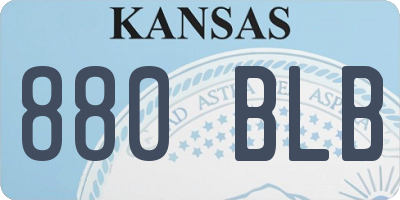 KS license plate 880BLB