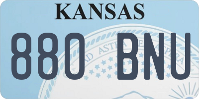 KS license plate 880BNU