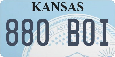 KS license plate 880BOI