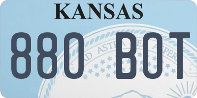 KS license plate 880BOT