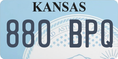 KS license plate 880BPQ