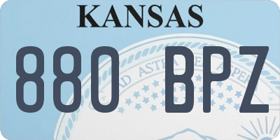 KS license plate 880BPZ