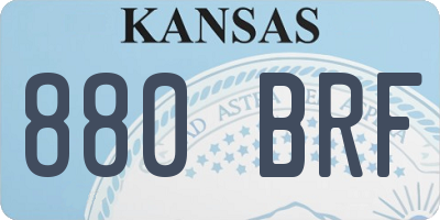 KS license plate 880BRF