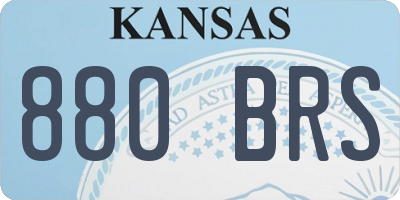 KS license plate 880BRS