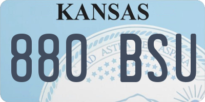 KS license plate 880BSU