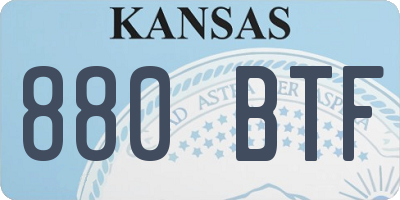 KS license plate 880BTF