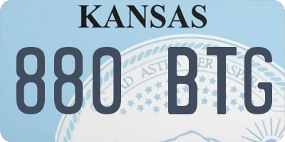 KS license plate 880BTG