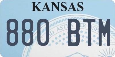 KS license plate 880BTM