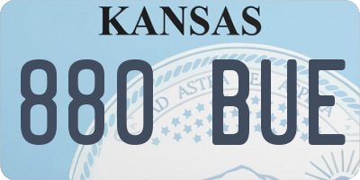 KS license plate 880BUE