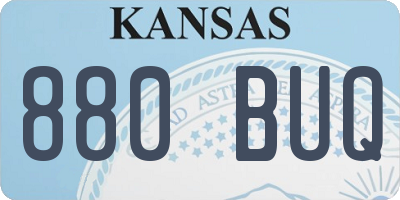 KS license plate 880BUQ