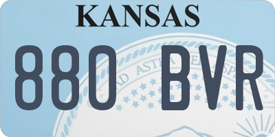 KS license plate 880BVR