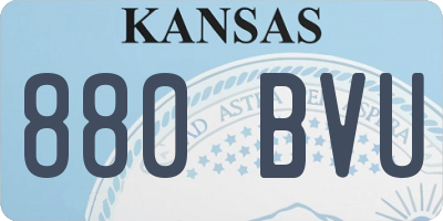 KS license plate 880BVU