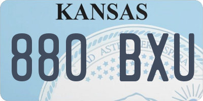 KS license plate 880BXU