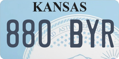 KS license plate 880BYR