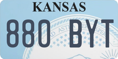 KS license plate 880BYT