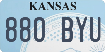 KS license plate 880BYU