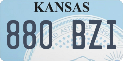 KS license plate 880BZI