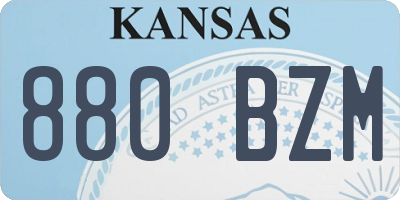 KS license plate 880BZM