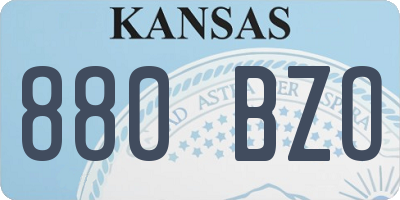 KS license plate 880BZO