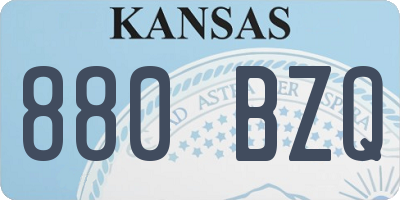KS license plate 880BZQ