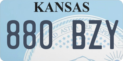 KS license plate 880BZY