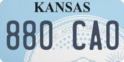 KS license plate 880CAO