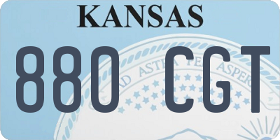 KS license plate 880CGT