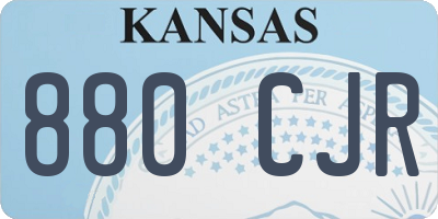 KS license plate 880CJR