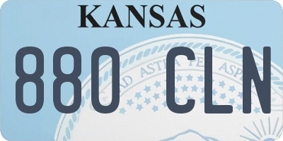 KS license plate 880CLN