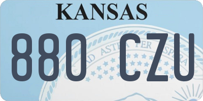 KS license plate 880CZU