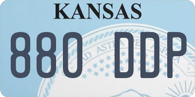 KS license plate 880DDP