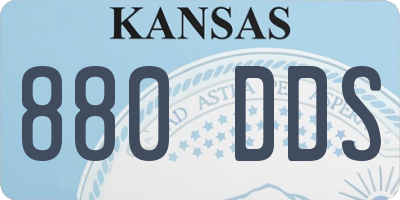 KS license plate 880DDS