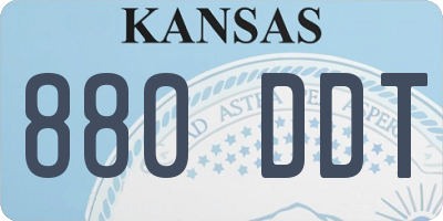 KS license plate 880DDT