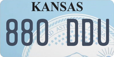 KS license plate 880DDU