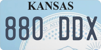 KS license plate 880DDX