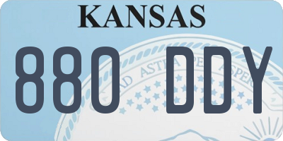 KS license plate 880DDY