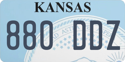 KS license plate 880DDZ