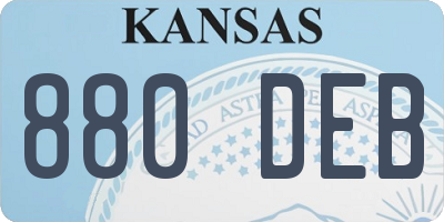 KS license plate 880DEB