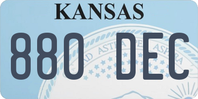 KS license plate 880DEC
