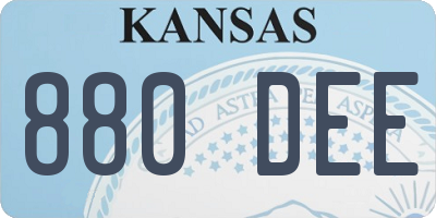 KS license plate 880DEE