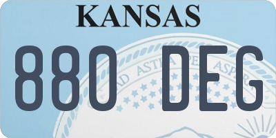 KS license plate 880DEG