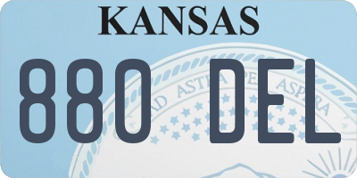 KS license plate 880DEL
