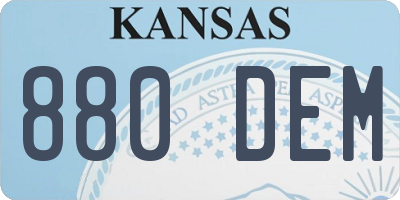 KS license plate 880DEM