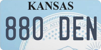 KS license plate 880DEN