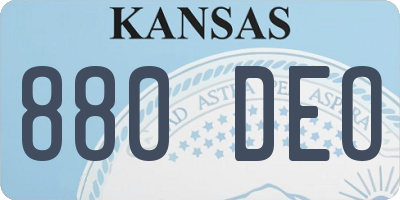 KS license plate 880DEO