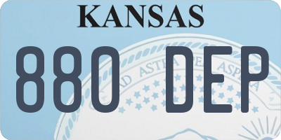 KS license plate 880DEP