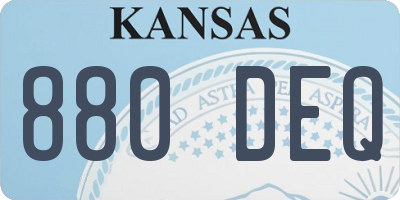 KS license plate 880DEQ
