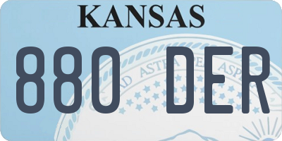 KS license plate 880DER